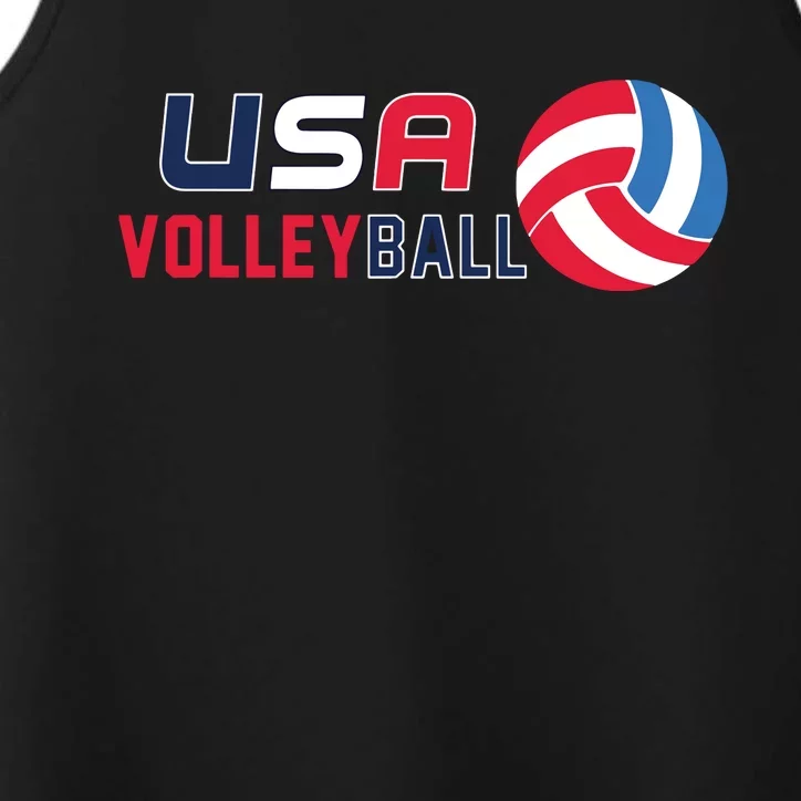 USA Flag Volleyball And Volleyball Performance Tank