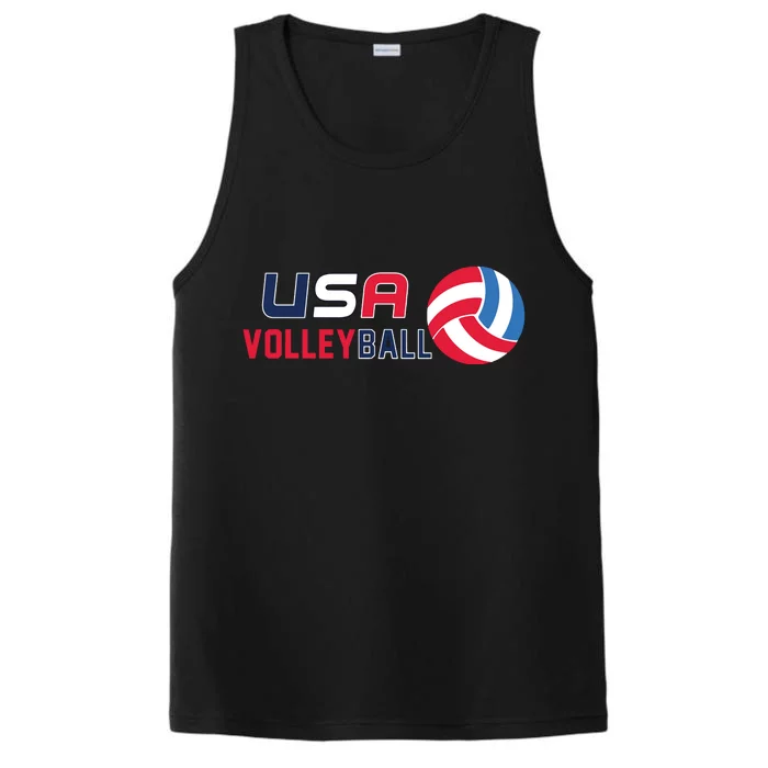 USA Flag Volleyball And Volleyball Performance Tank