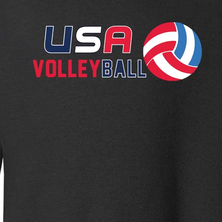 USA Flag Volleyball And Volleyball Toddler Sweatshirt