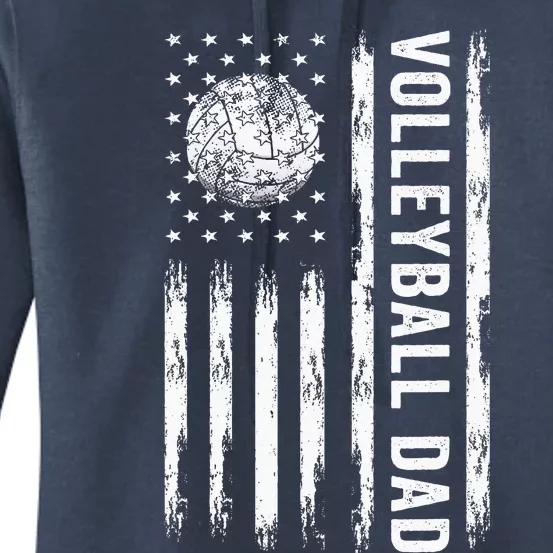 USA Flag Volleyball Dad Volleyball Game Day Vibes Women's Pullover Hoodie