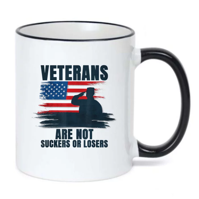 Us Flag Veterans Are Not Suckers Or Losers Gift Black Color Changing Mug