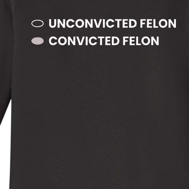 Unconvicted Felon Vs Convicted Felon Funny Ballot Paper Baby Long Sleeve Bodysuit