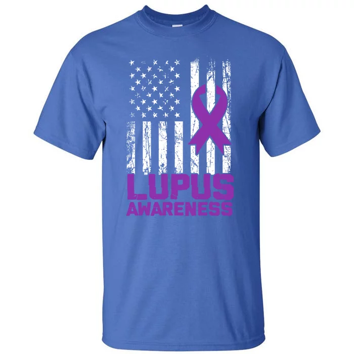 Usa Flag Vintage Lupus Awareness Cute Gift Tall T-Shirt