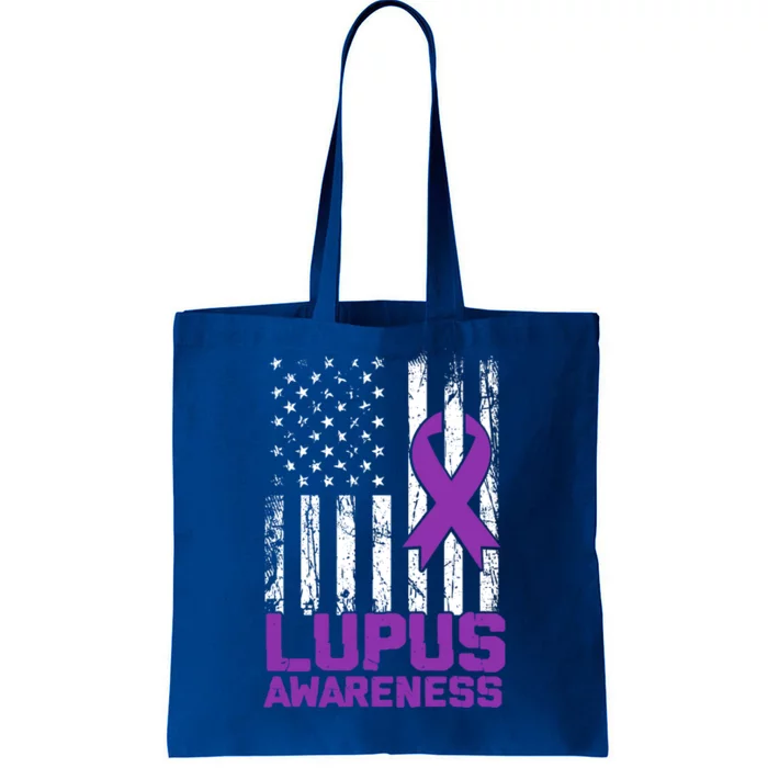 Usa Flag Vintage Lupus Awareness Cute Gift Tote Bag