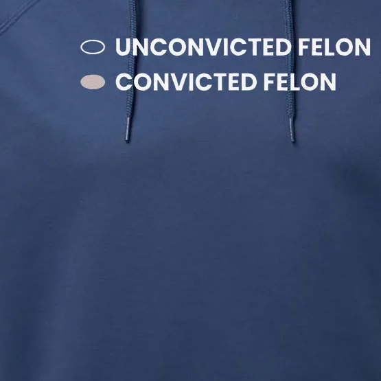 Unconvicted Felon Vs Convicted Felon Funny Ballot Paper Performance Fleece Hoodie