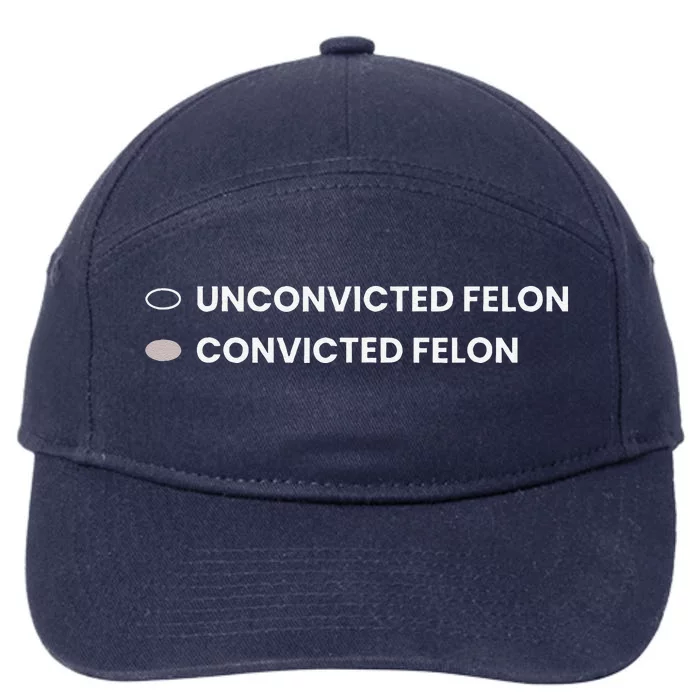 Unconvicted Felon Vs Convicted Felon Funny Ballot Paper 7-Panel Snapback Hat