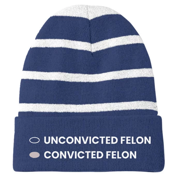 Unconvicted Felon Vs Convicted Felon Funny Ballot Paper Striped Beanie with Solid Band