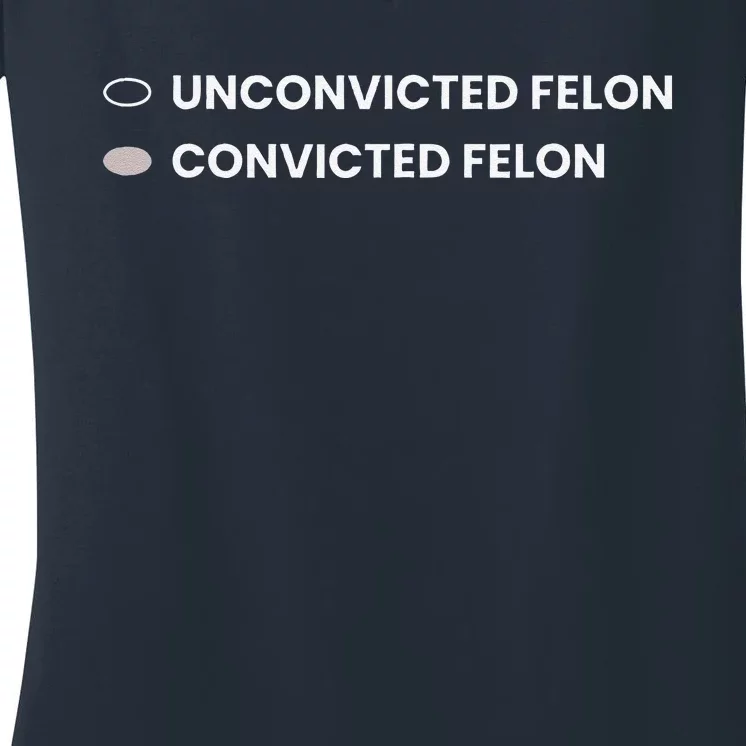 Unconvicted Felon Vs Convicted Felon Funny Ballot Paper Women's V-Neck T-Shirt