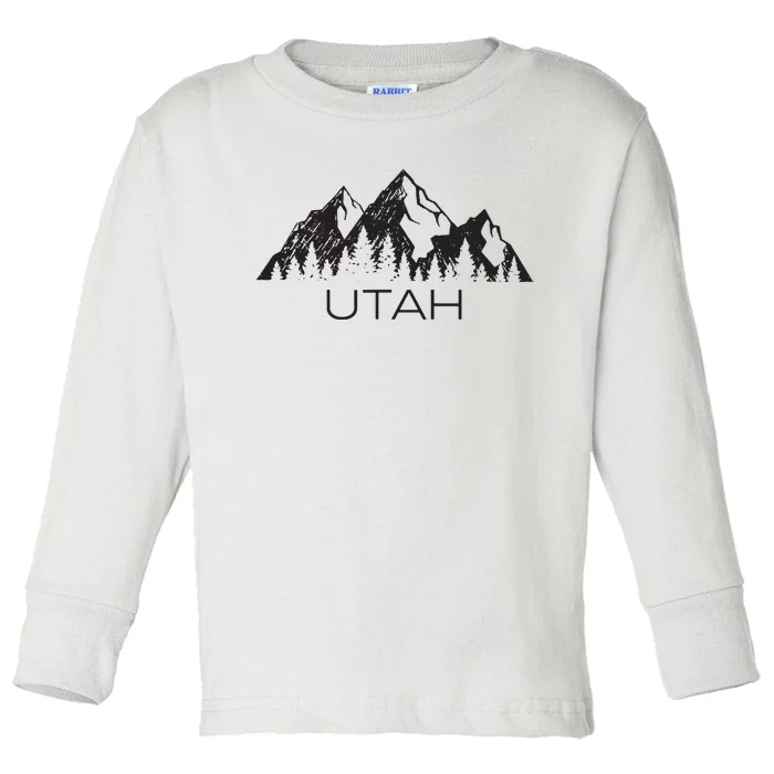 Utah For Women Utah Mountain Souvenir Gift Toddler Long Sleeve Shirt