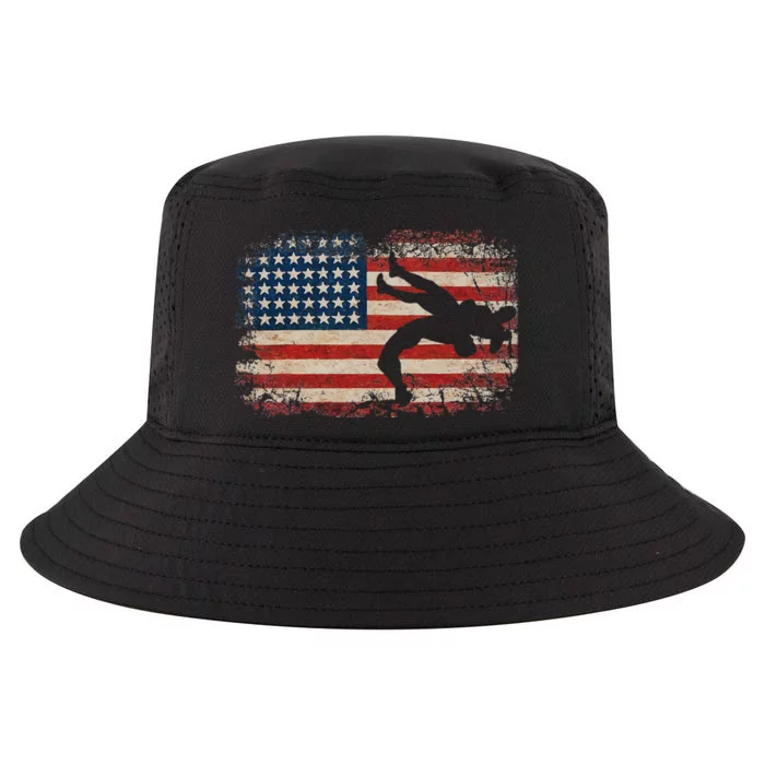 Usa Flag Wrestling American Flag Wrestling Wrestle Gift Cool Comfort Performance Bucket Hat