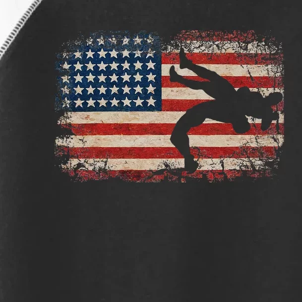 Usa Flag Wrestling American Flag Wrestling Wrestle Gift Toddler Fine Jersey T-Shirt