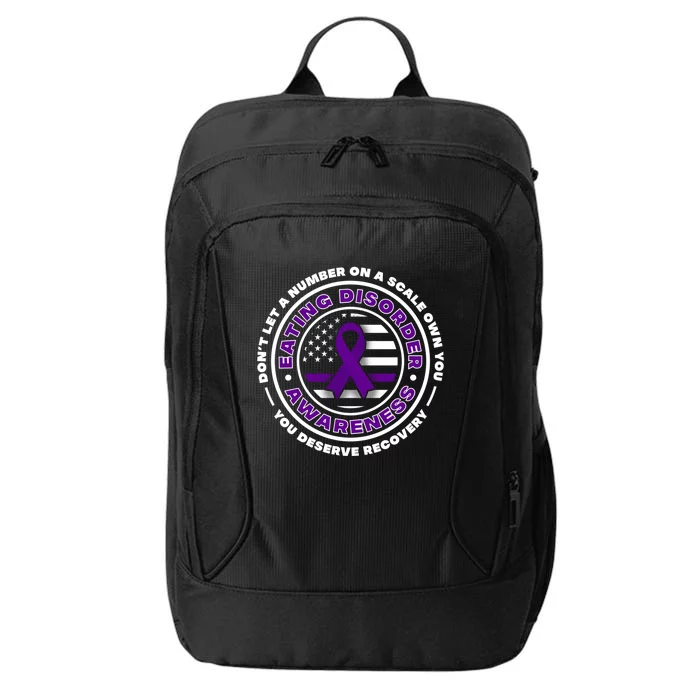 Us Flag With Purple Ribbons For Eating Disorder Awareness Cool Gift City Backpack