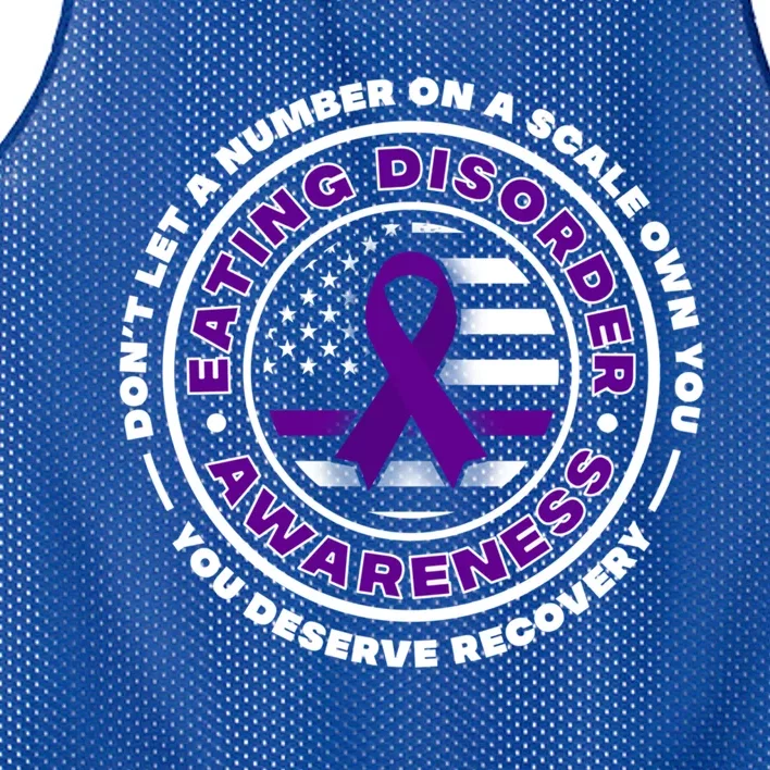 Us Flag With Purple Ribbons For Eating Disorder Awareness Cool Gift Mesh Reversible Basketball Jersey Tank