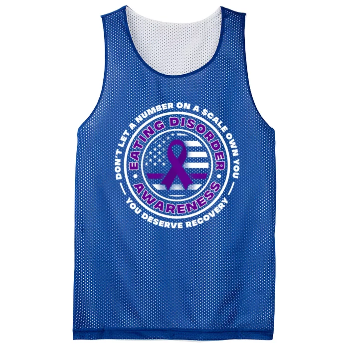 Us Flag With Purple Ribbons For Eating Disorder Awareness Cool Gift Mesh Reversible Basketball Jersey Tank