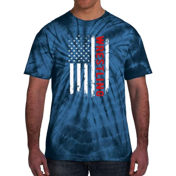 Usa Flag Wrestling American Flag Wrestling Wrestle Tie-Dye T-Shirt