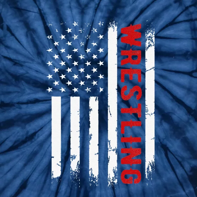 Usa Flag Wrestling American Flag Wrestling Wrestle Tie-Dye T-Shirt