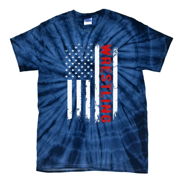 Usa Flag Wrestling American Flag Wrestling Wrestle Tie-Dye T-Shirt