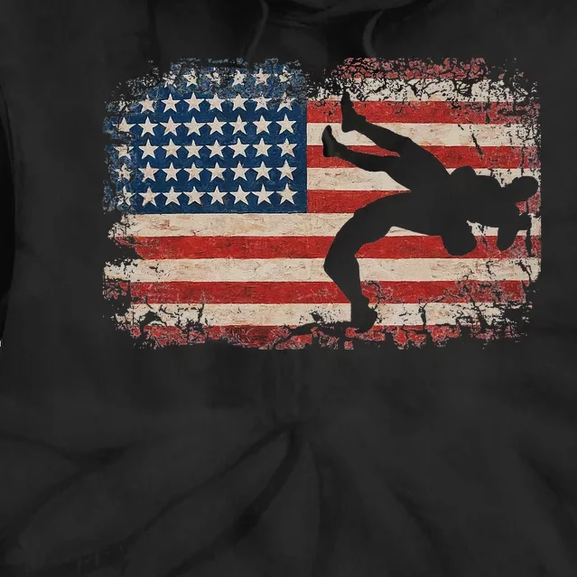 Usa Flag Wrestling American Flag Wrestling Wrestle Gift Tie Dye Hoodie