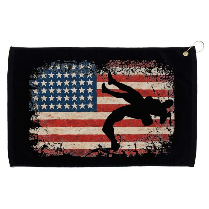 Usa Flag Wrestling American Flag Wrestling Wrestle Gift Grommeted Golf Towel