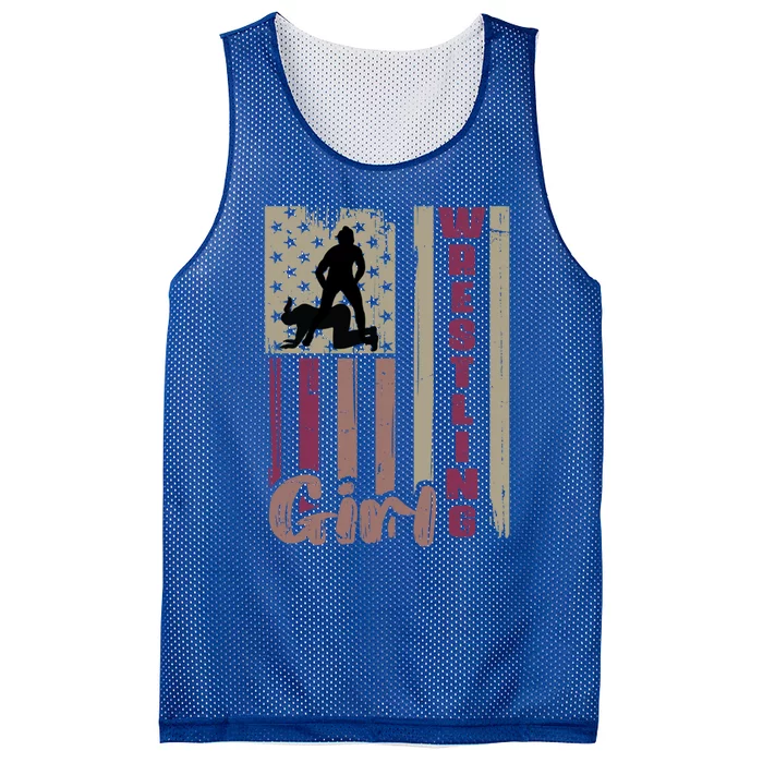 Us Flag Wrestling Wrestler Gift Mesh Reversible Basketball Jersey Tank