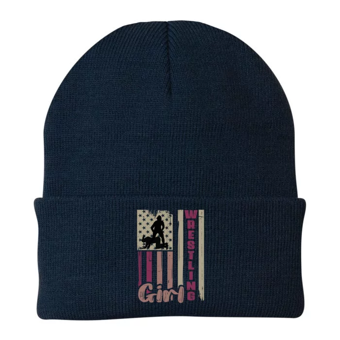 Us Flag Wrestling Wrestler Gift Knit Cap Winter Beanie