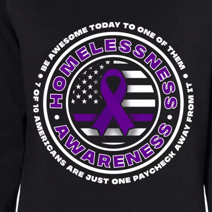 Usa Flag With Purple Ribbons For Homelessness Awareness Gift Womens California Wash Sweatshirt