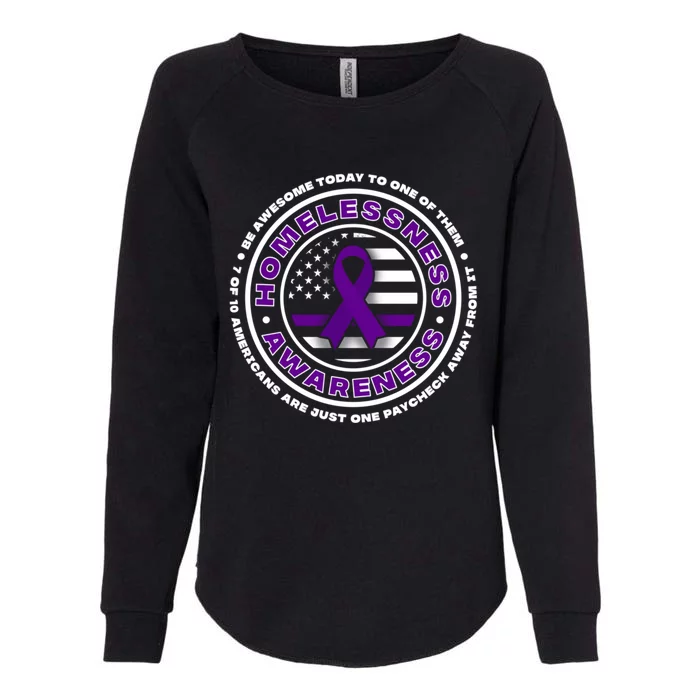 Usa Flag With Purple Ribbons For Homelessness Awareness Gift Womens California Wash Sweatshirt