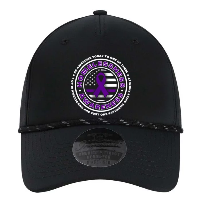 Usa Flag With Purple Ribbons For Homelessness Awareness Gift Performance The Dyno Cap