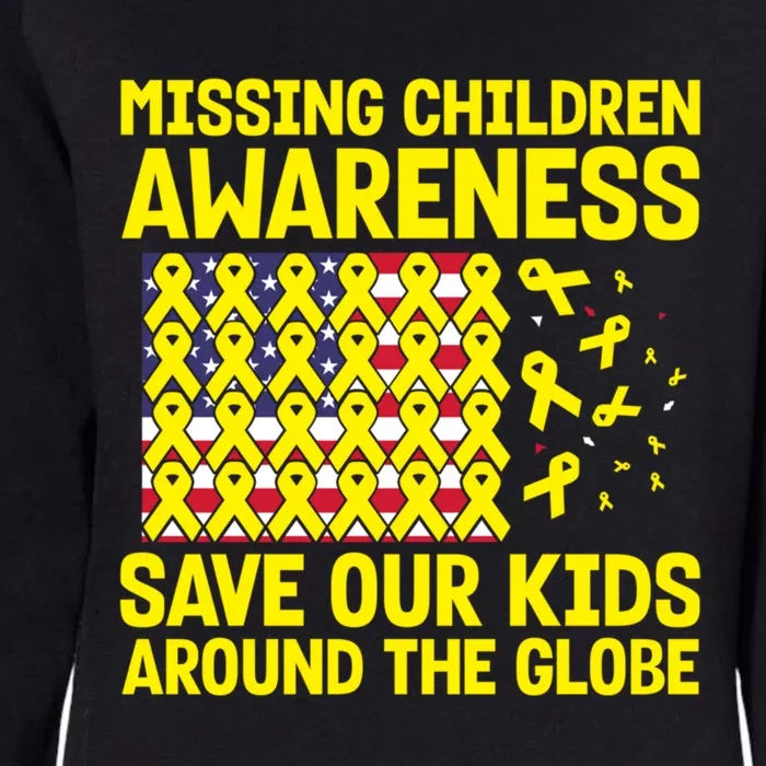 Usa Flag With Yellow Ribbons For Missing Awareness Cute Gift Womens California Wash Sweatshirt