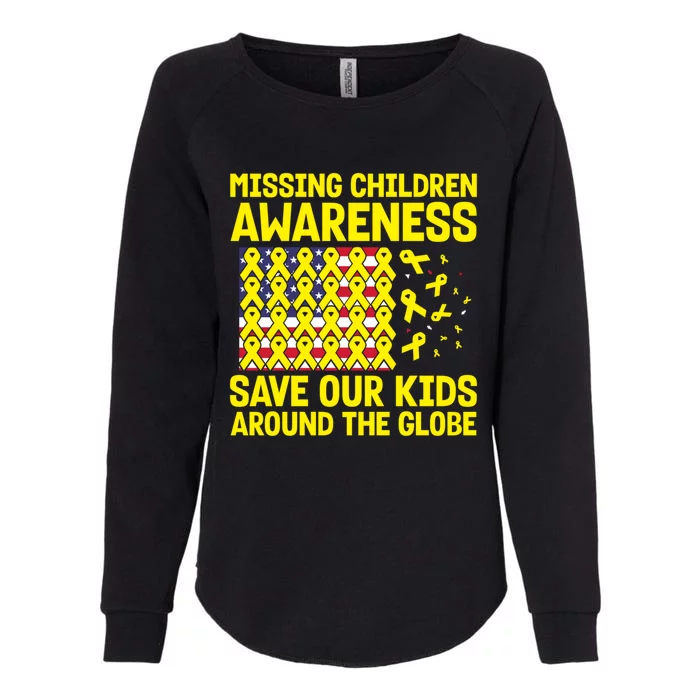 Usa Flag With Yellow Ribbons For Missing Awareness Cute Gift Womens California Wash Sweatshirt