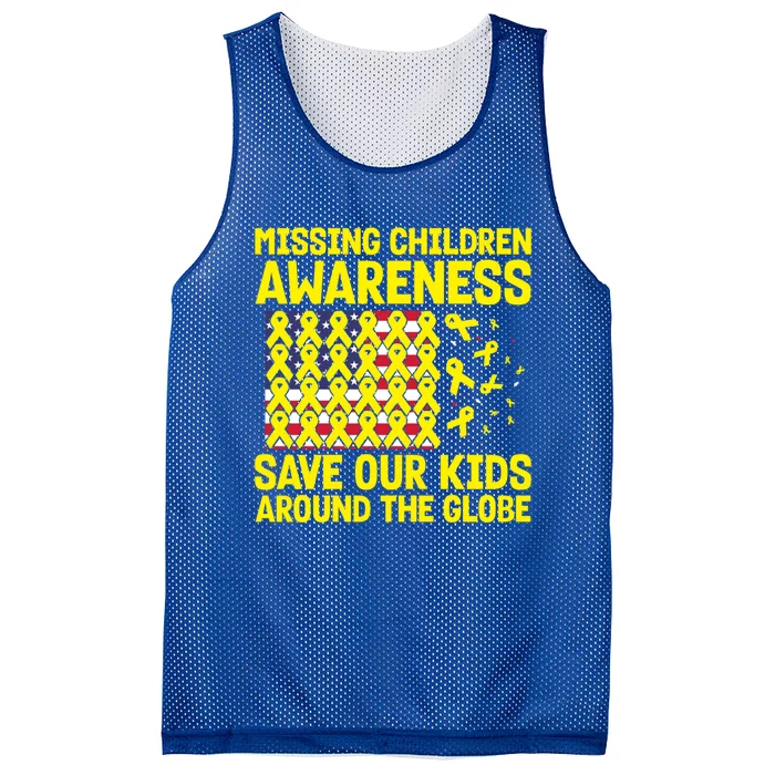 Usa Flag With Yellow Ribbons For Missing Awareness Cute Gift Mesh Reversible Basketball Jersey Tank