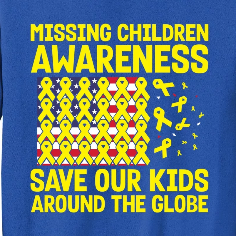 Usa Flag With Yellow Ribbons For Missing Awareness Gift Sweatshirt