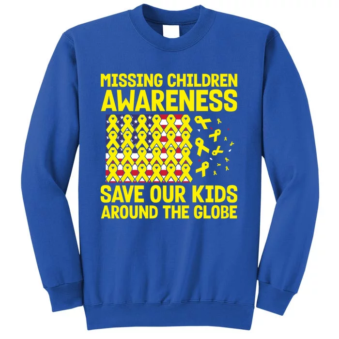 Usa Flag With Yellow Ribbons For Missing Awareness Gift Sweatshirt