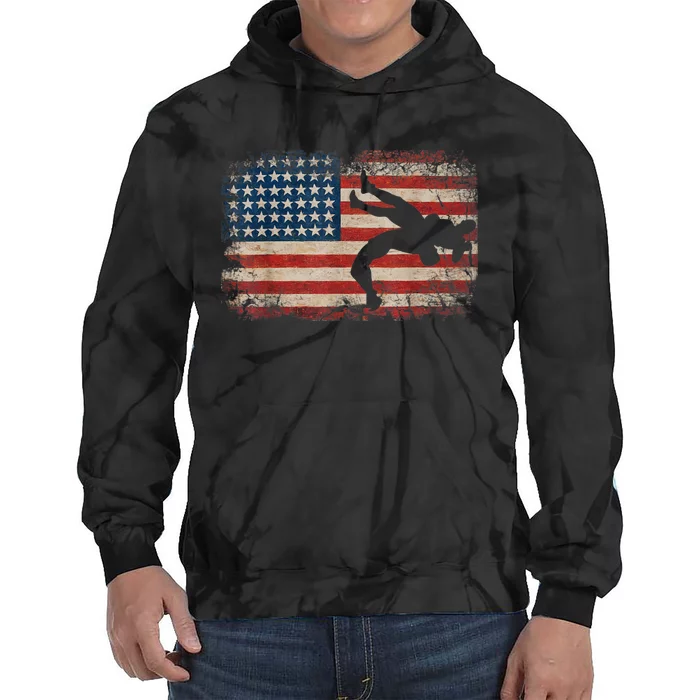 Usa Flag Wrestling American Flag Wrestling Wrestle Tie Dye Hoodie