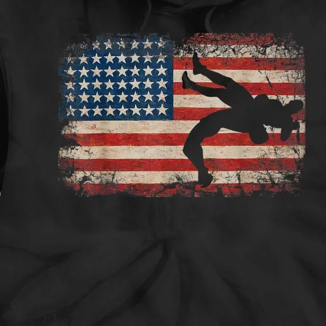 Usa Flag Wrestling American Flag Wrestling Wrestle Tie Dye Hoodie