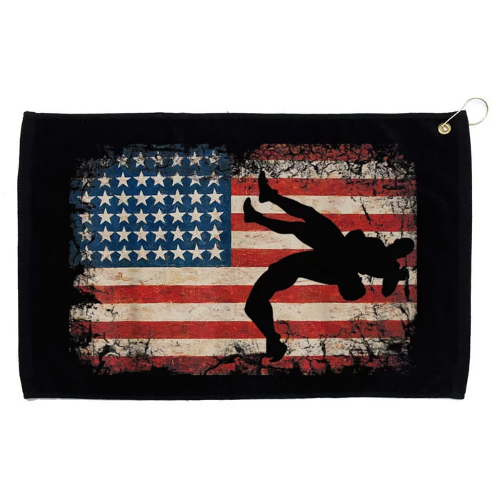 Usa Flag Wrestling American Flag Wrestling Wrestle Grommeted Golf Towel