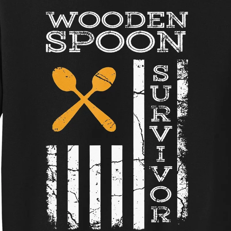 Us Flag Wooden Spoon Survivor Humor Expression Sweatshirt