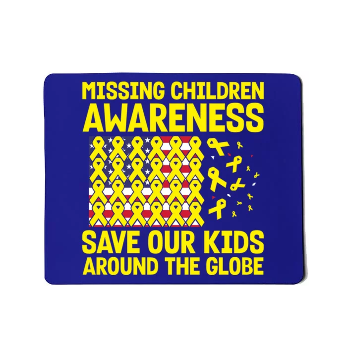 Usa Flag With Yellow Ribbons For Missing Awareness Gift Mousepad