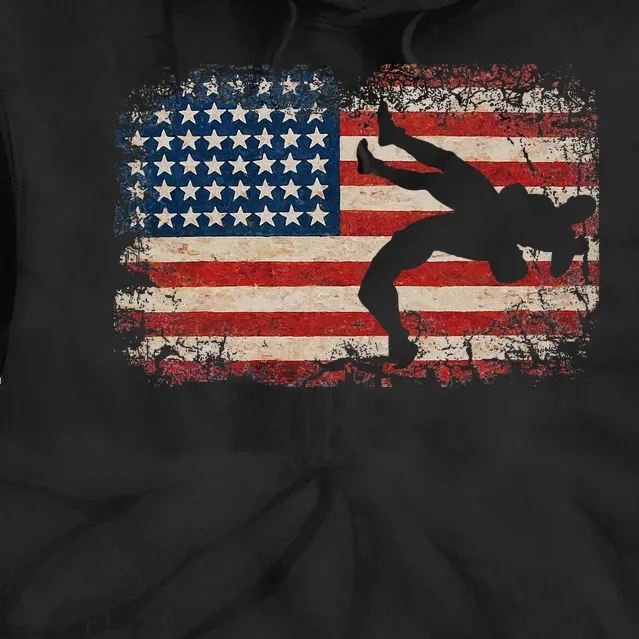 Usa Flag Wrestling American Flag Tie Dye Hoodie