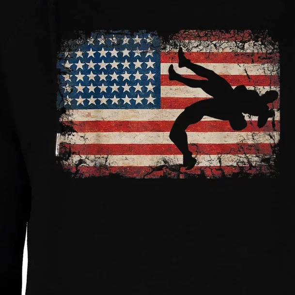 Usa Flag Wrestling American Flag Wrestling Wrestle Gift TShirt Womens Funnel Neck Pullover Hood