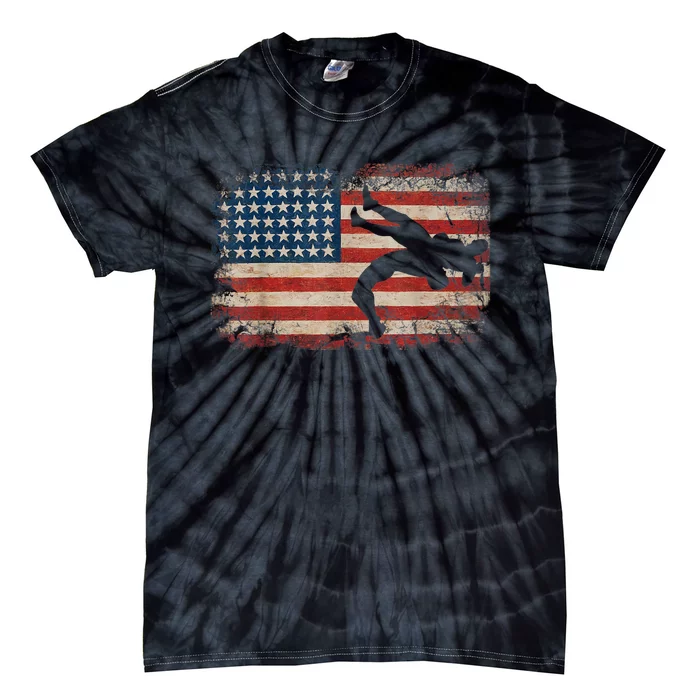 Usa Flag Wrestling American Flag Wrestling Wrestle Gift TShirt Tie-Dye T-Shirt