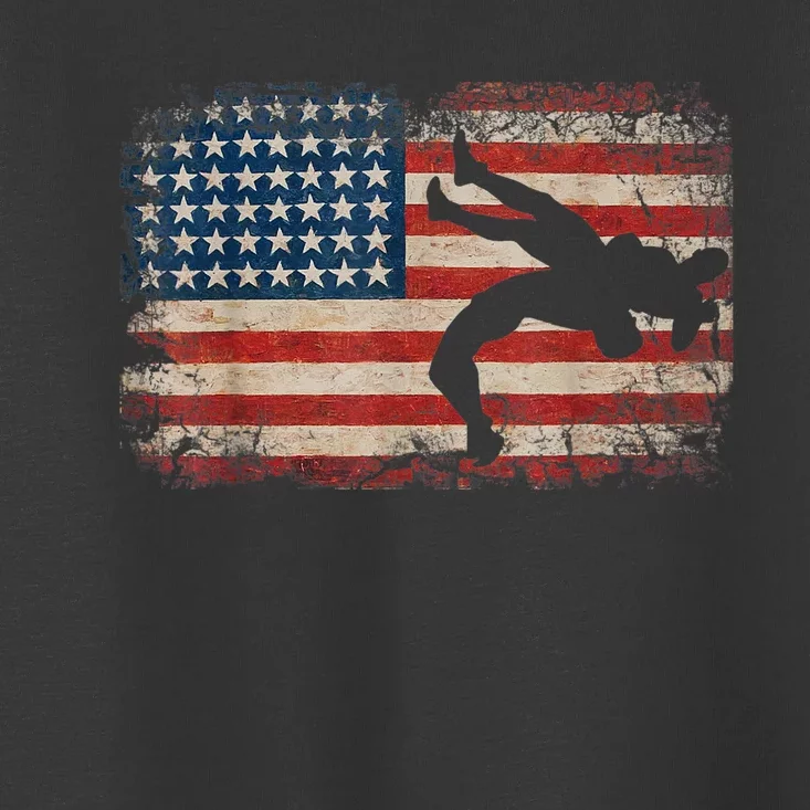 Usa Flag Wrestling American Flag Wrestling Wrestle Gift TShirt Toddler T-Shirt