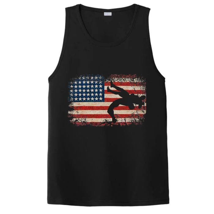 Usa Flag Wrestling American Flag Wrestling Wrestle Gift Performance Tank