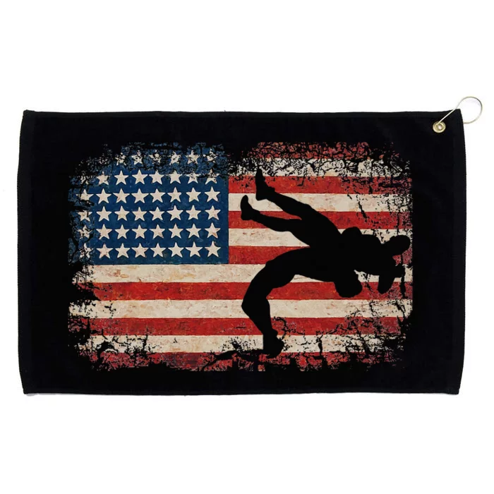 Usa Flag Wrestling American Flag Wrestling Wrestle Gift Grommeted Golf Towel