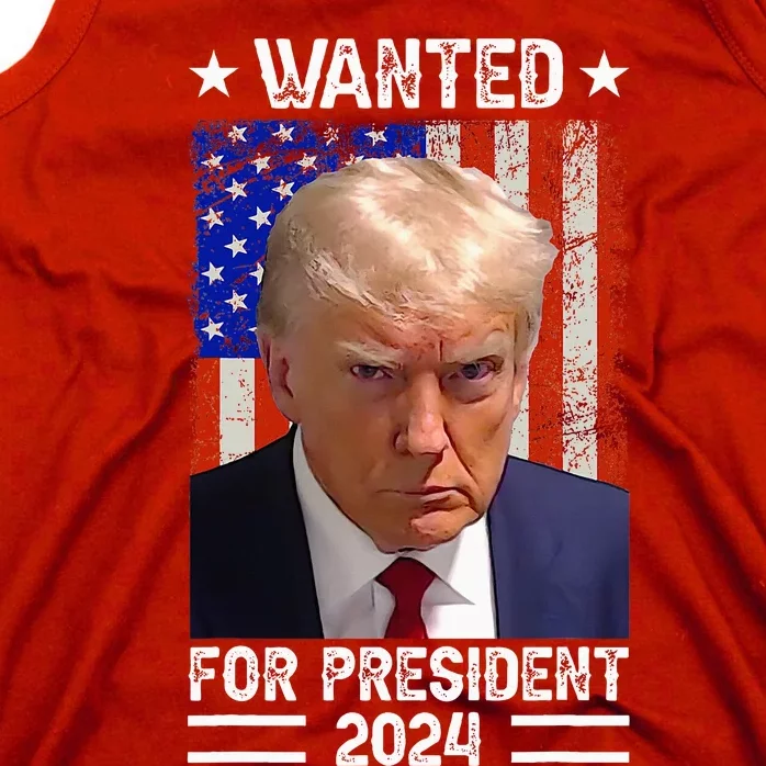 Usa Flag Wanted For President 2024 Trump Mugshot Tank Top