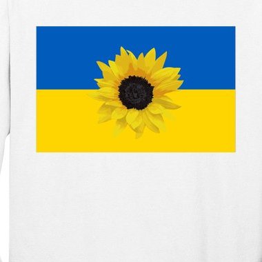 Ukraine Flag With Sunflower Design Long Sleeve Shirt