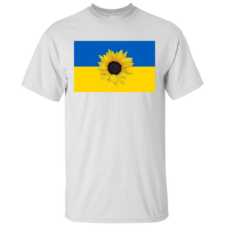 Ukraine Flag With Sunflower Design Tall T-Shirt