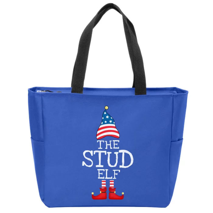 Usa Flag Xmas The Stud Funny Matching Christmas Gift Zip Tote Bag