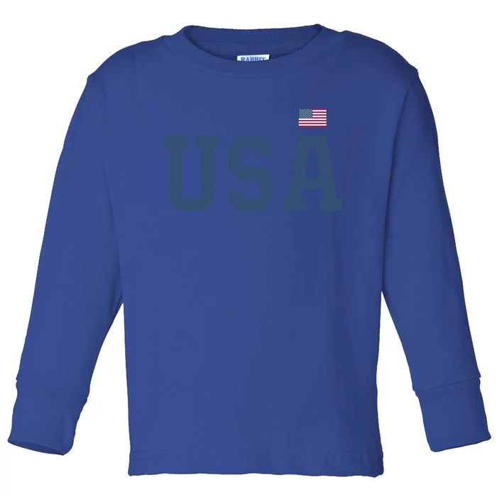 Usa Gift American Flag Patriotic Gift Toddler Long Sleeve Shirt