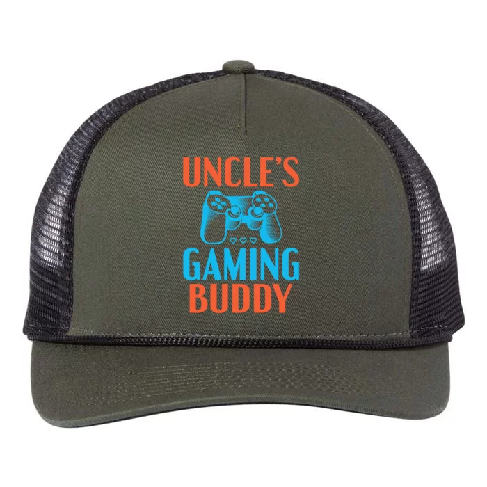 Uncles Gaming Buddy Niece Nephew Family Brother Gamer Uncle Gift Retro Rope Trucker Hat Cap